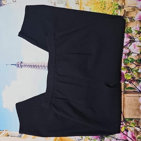 Eileen Fisher Textured Black Trousers Stretchy Pants Size PS - Picture 6 of 6